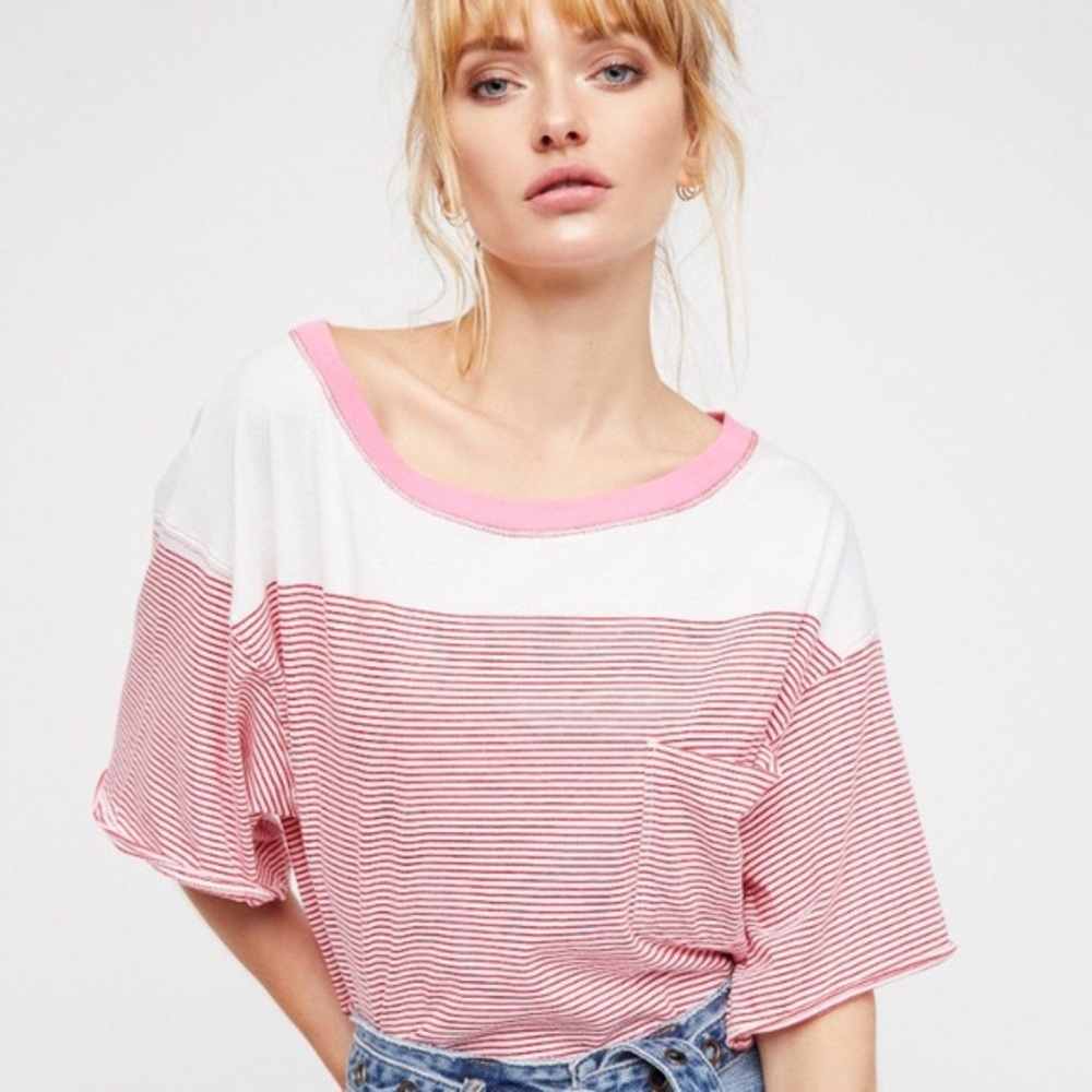 Free People cropped boxy T-shirt
